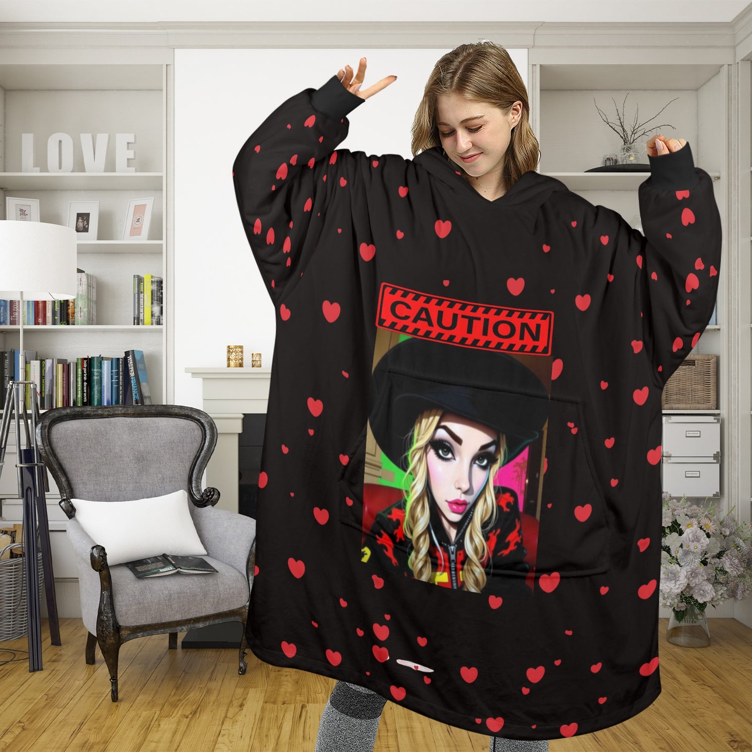 Wearable cover Ransie Black Caution