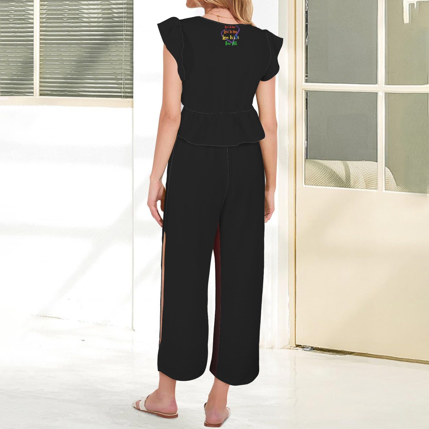 Top + Pants LINFA Red fading/Black