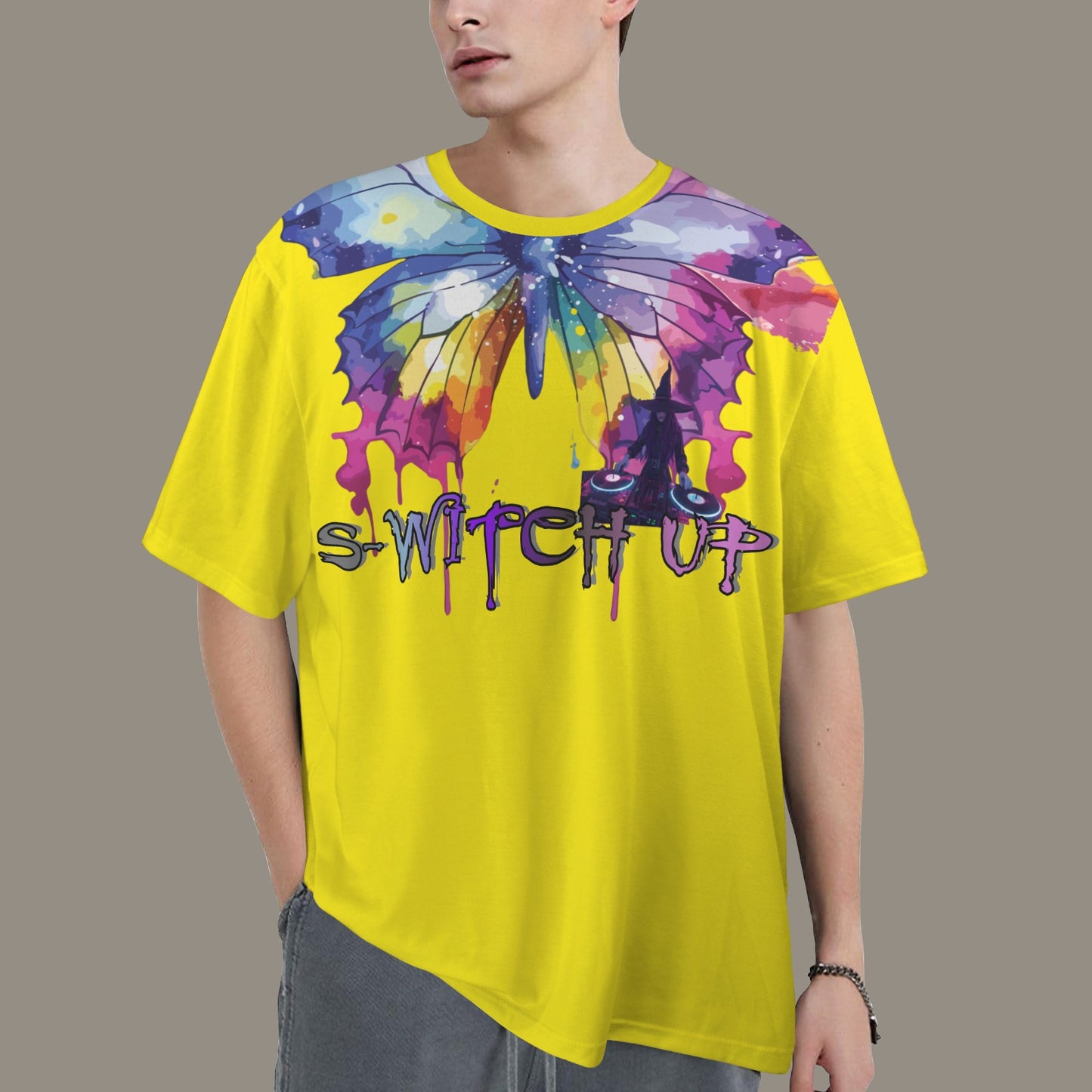 S-WITCH UP WAVE BUTTERFLY T-SHIRT YELLOW