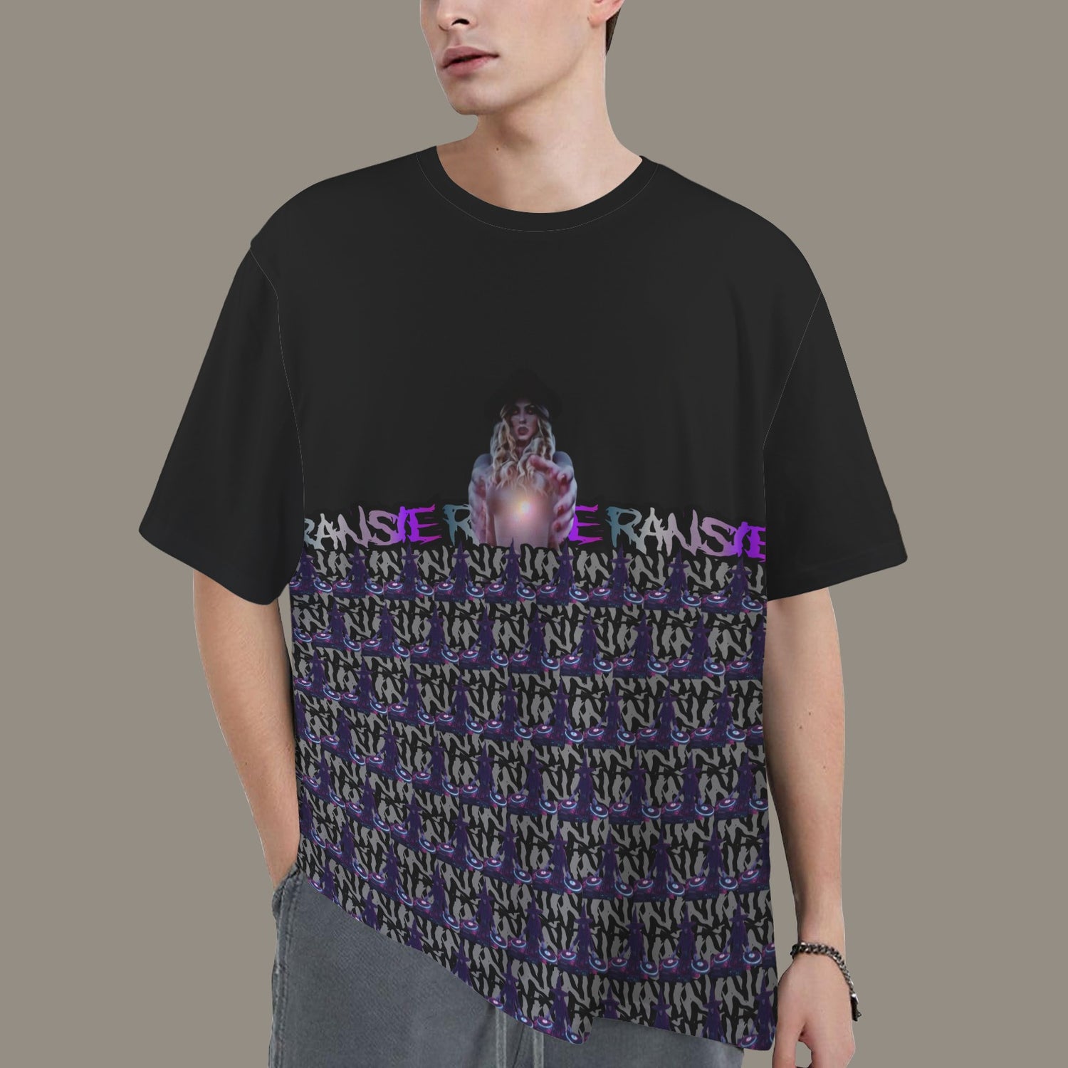 RANSIE IN NEVERLAND FIGURE T-SHIRT DJ GREY