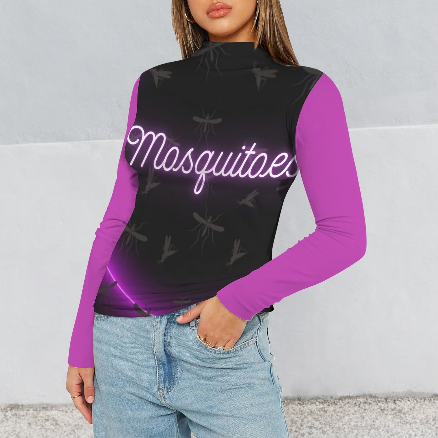 Mosquitoes (3) Long Sleeve Shirt Purple Sleeve