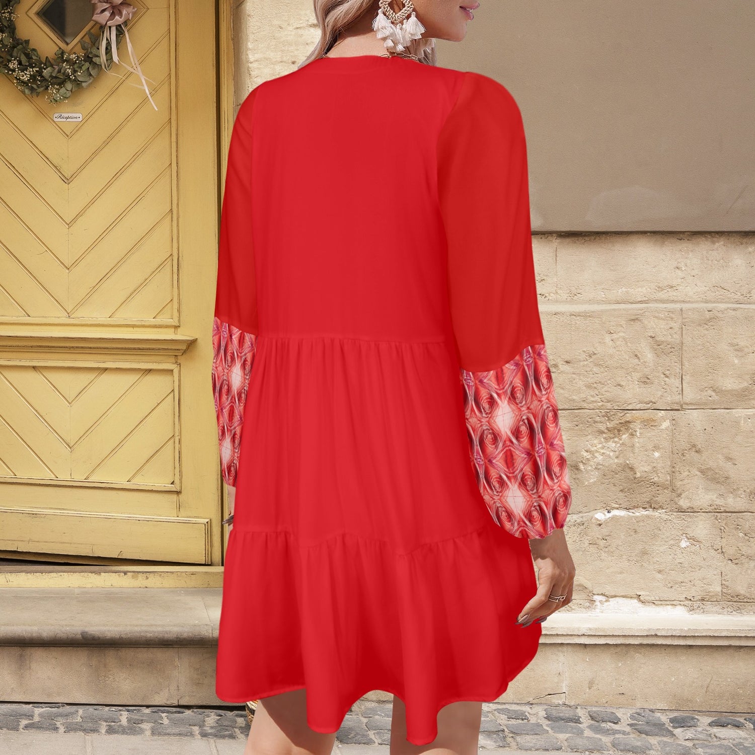 Se Son Rose Fioriranno (Psychedelic Vision Of Roses) Boho Dress