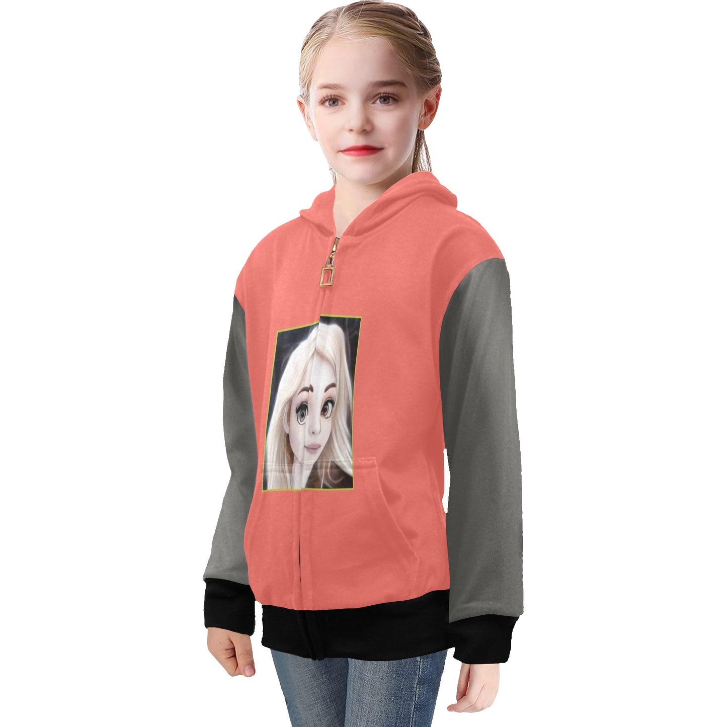 Big Girls' Zip Up Hoodie Cartoon (Age 8 to 15)