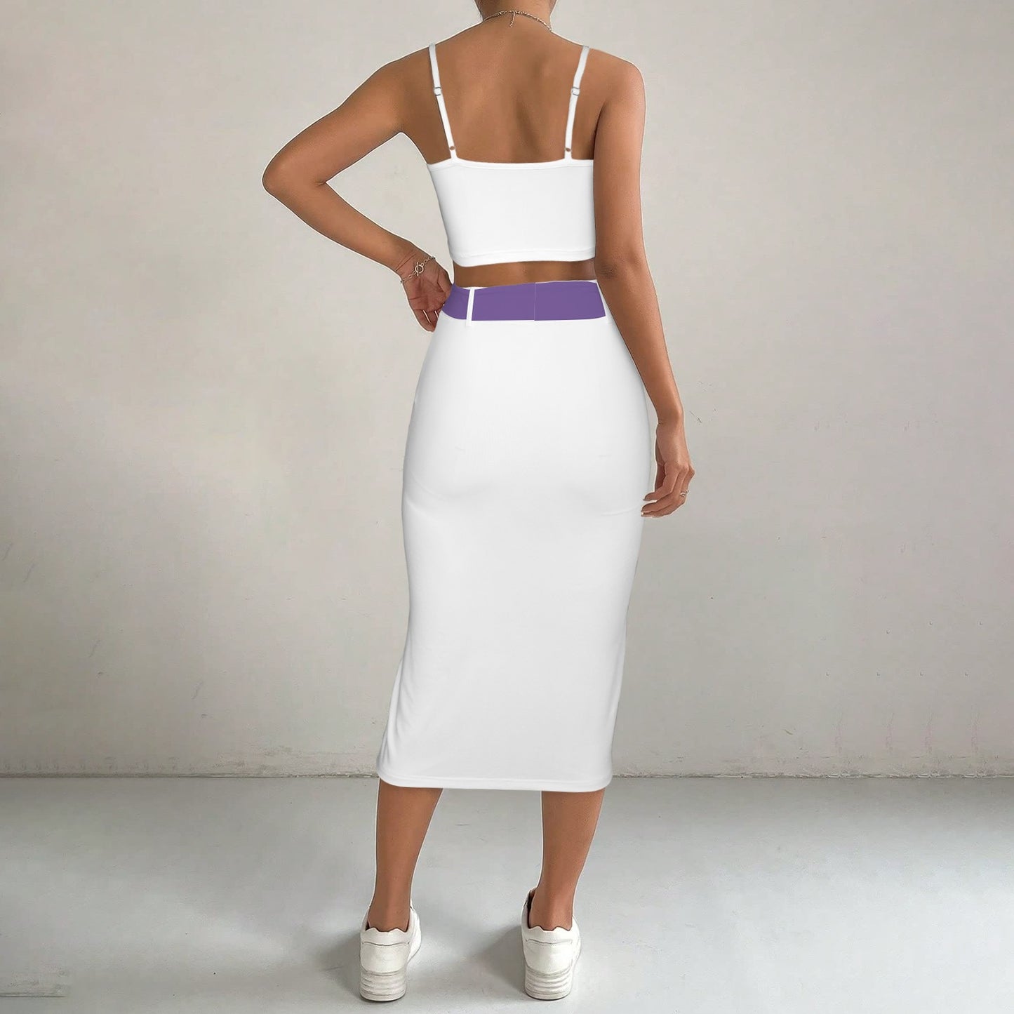 LINFA TOP SKIRT WHITE PURPLE