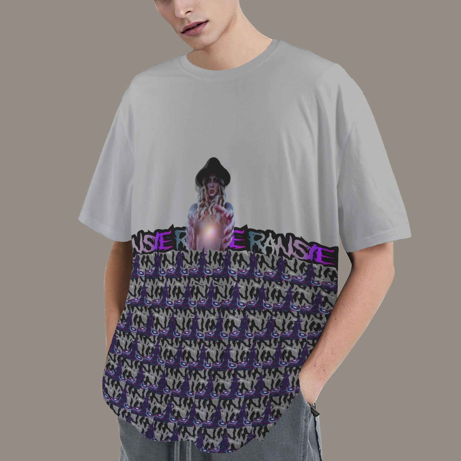 RANSIE IN NEVERLAND FIGURE T-SHIRT DJ GREY