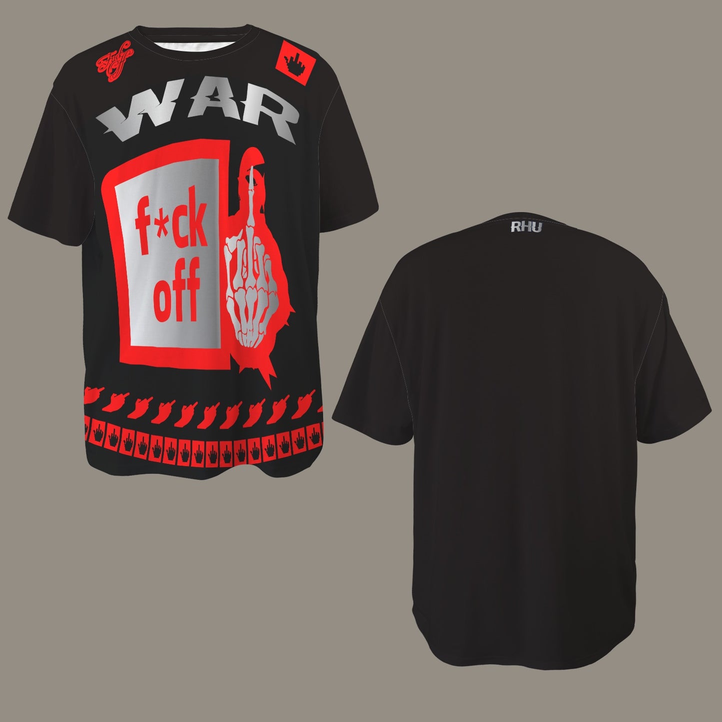 FUCK OFF WAR DISTRESSED T-SHIRT BLACK