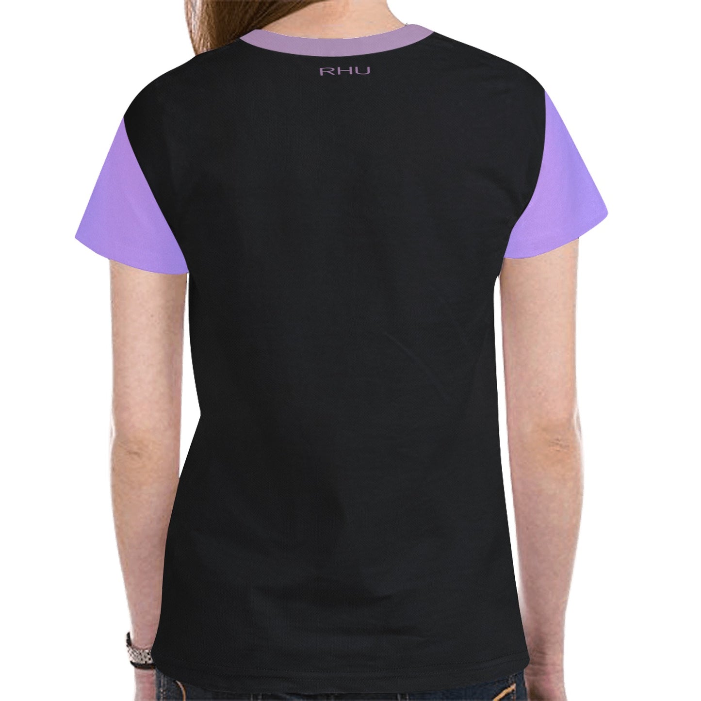 Buddha T-shirt Black Lilac Fade Unisex Mesh Cloth T-shirt