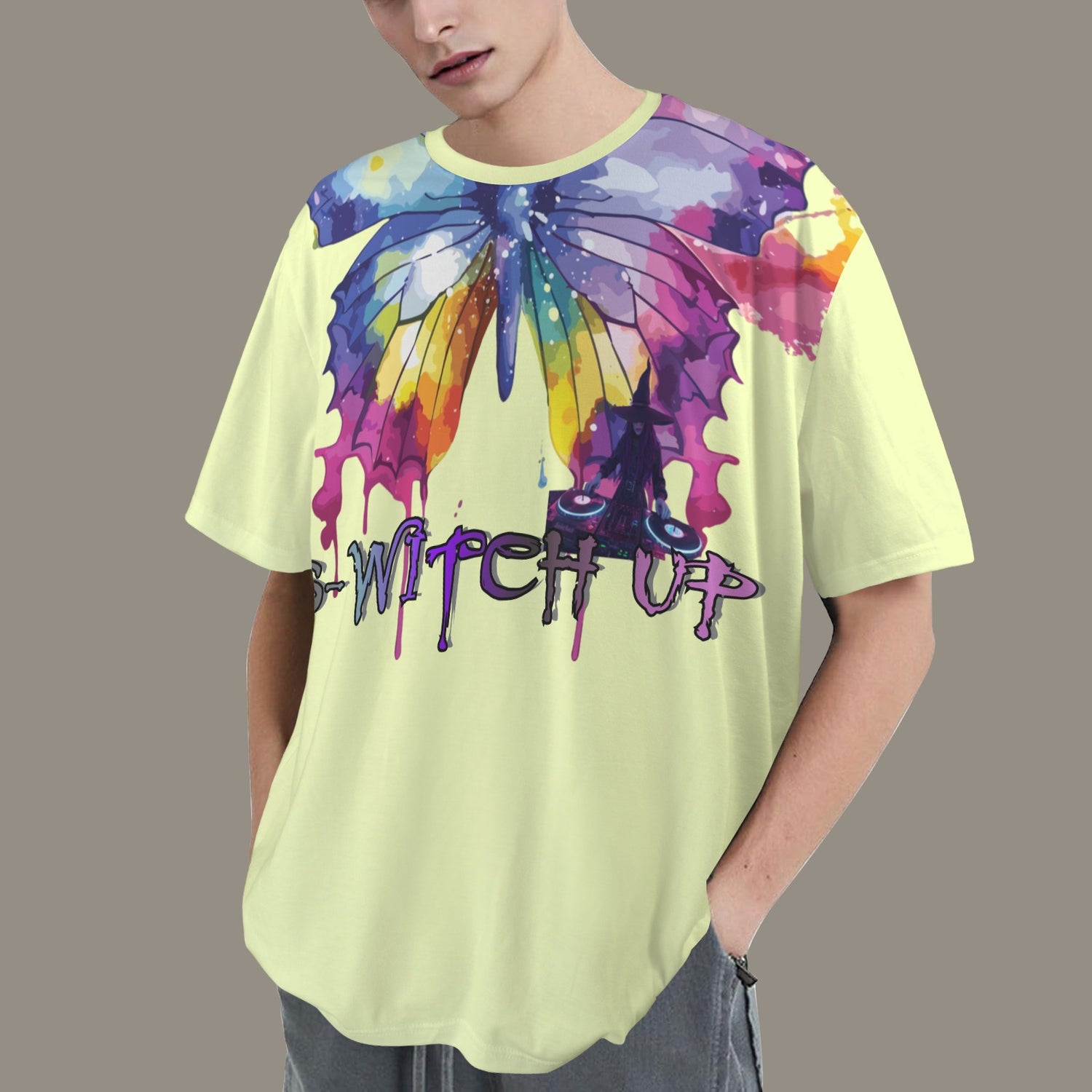 S-WITCH UP WAVE BUTTERFLY T-SHIRT LIGHT YELLOW