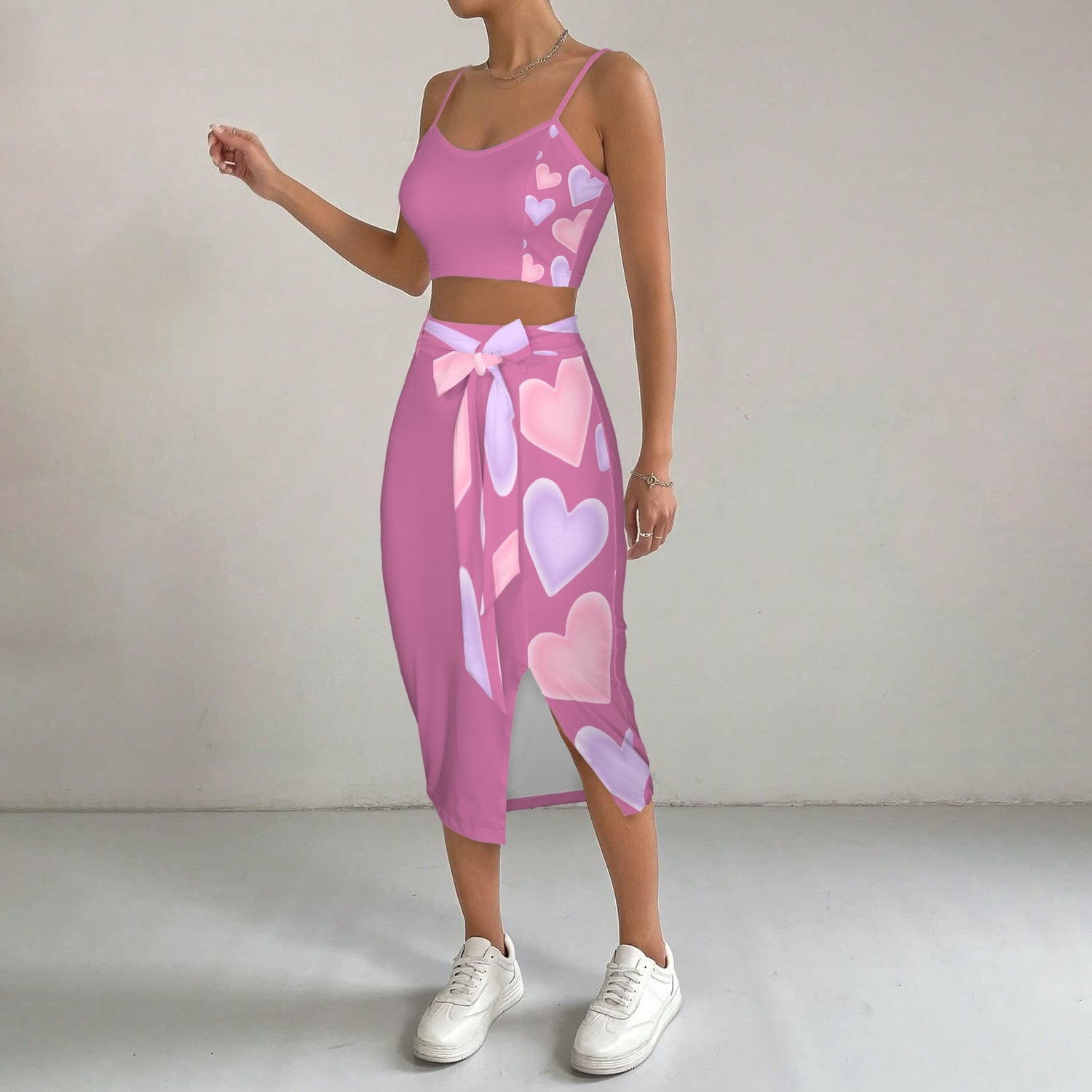 Cami Skirt Pink Light  Hearts