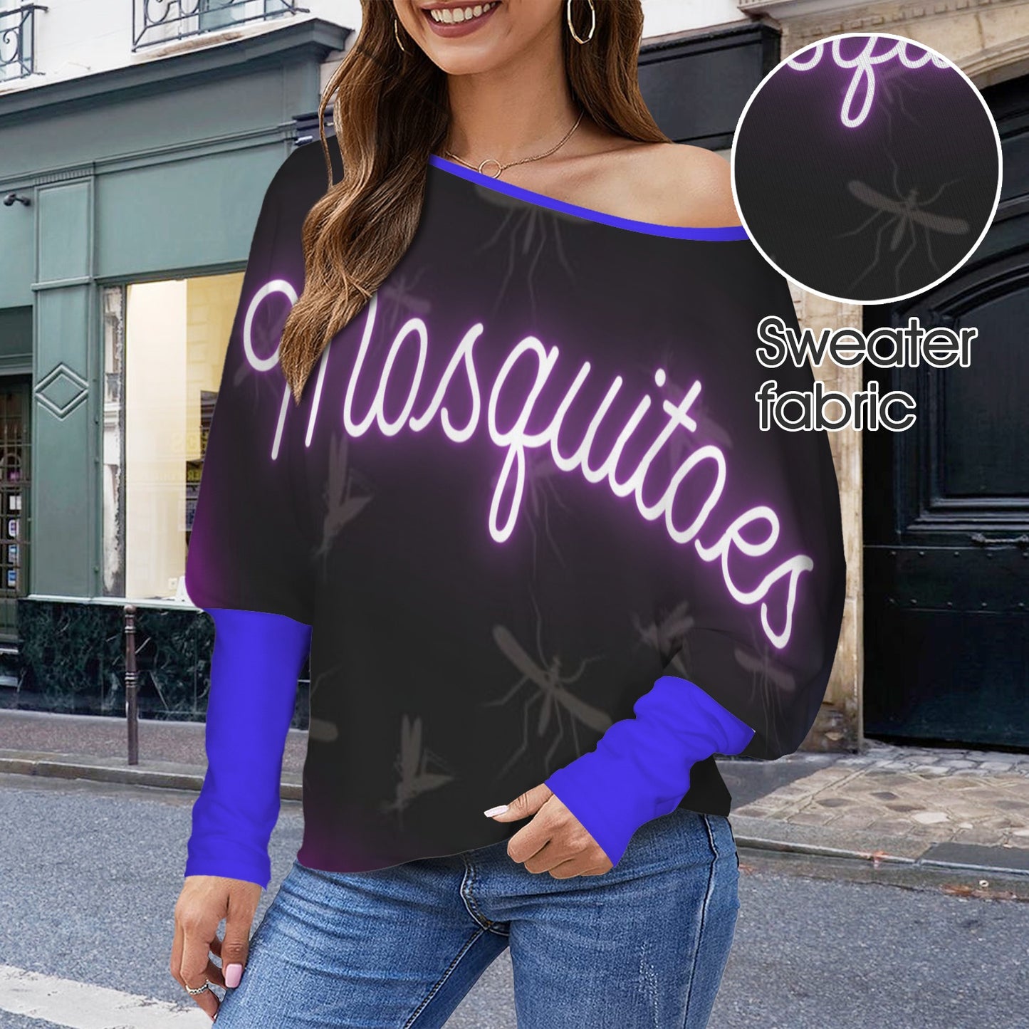 Mosquitoes Sweater Blue Sleeve