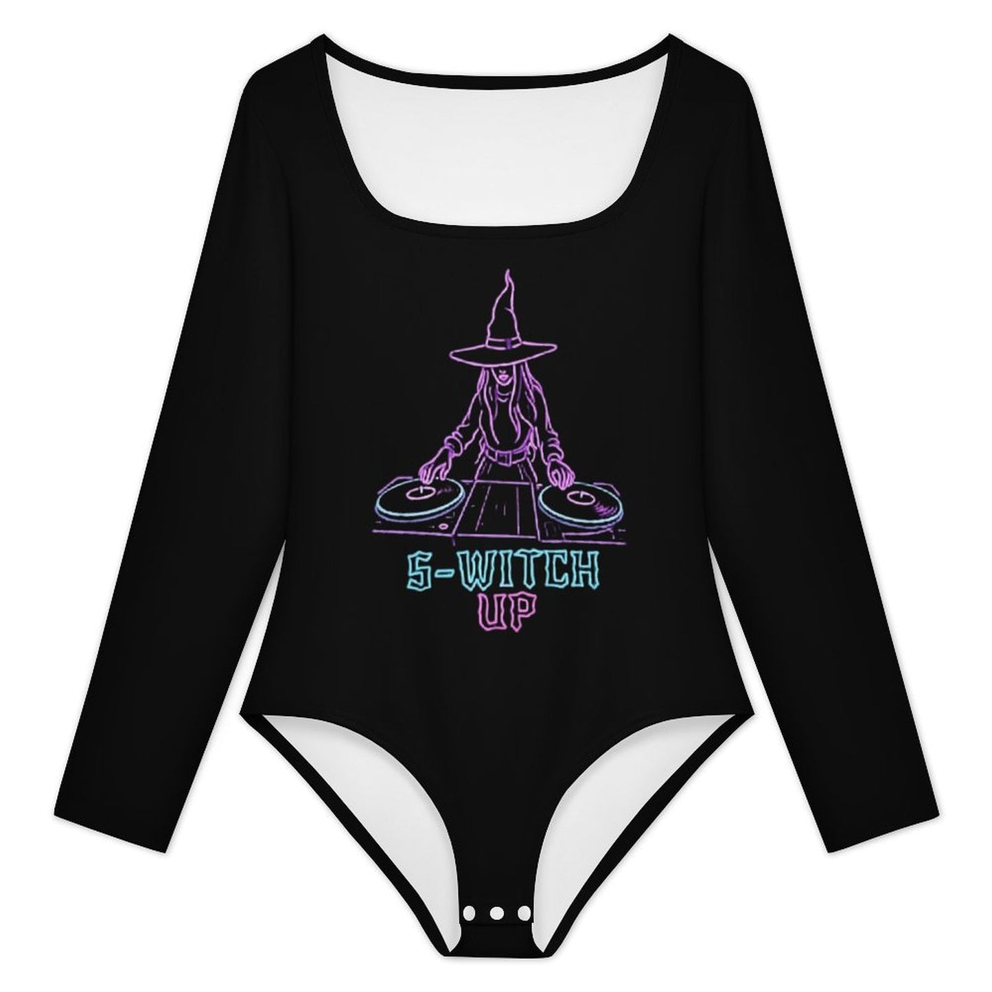 Custom Women's Square Neck Long Sleeved Jumpsuit
