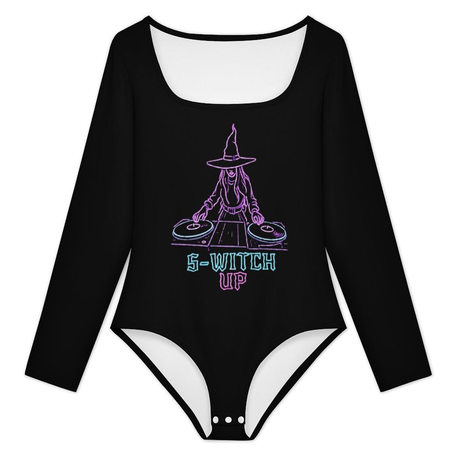 Custom Women's Square Neck Long Sleeved Jumpsuit