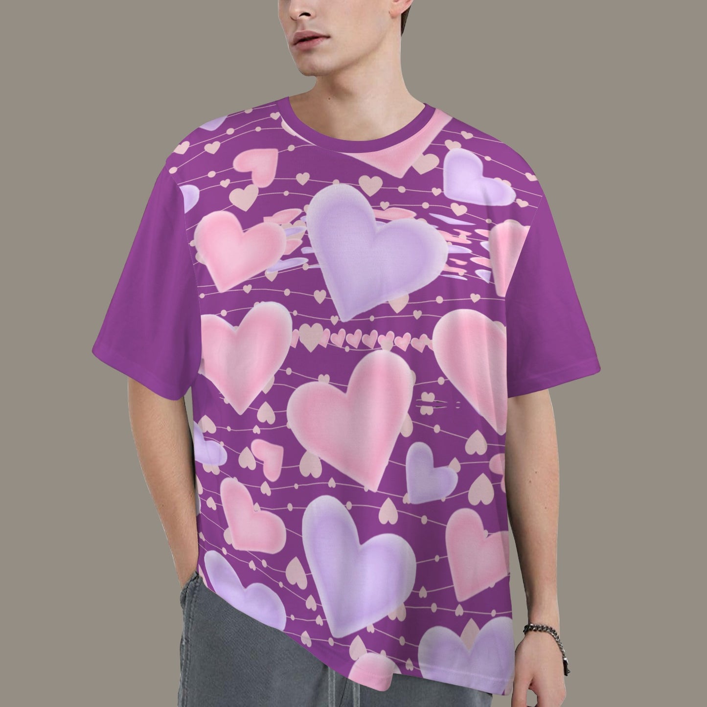 RANSIE IN NEVERLAND FIGURE HEARTS  T-SHIRT Purple