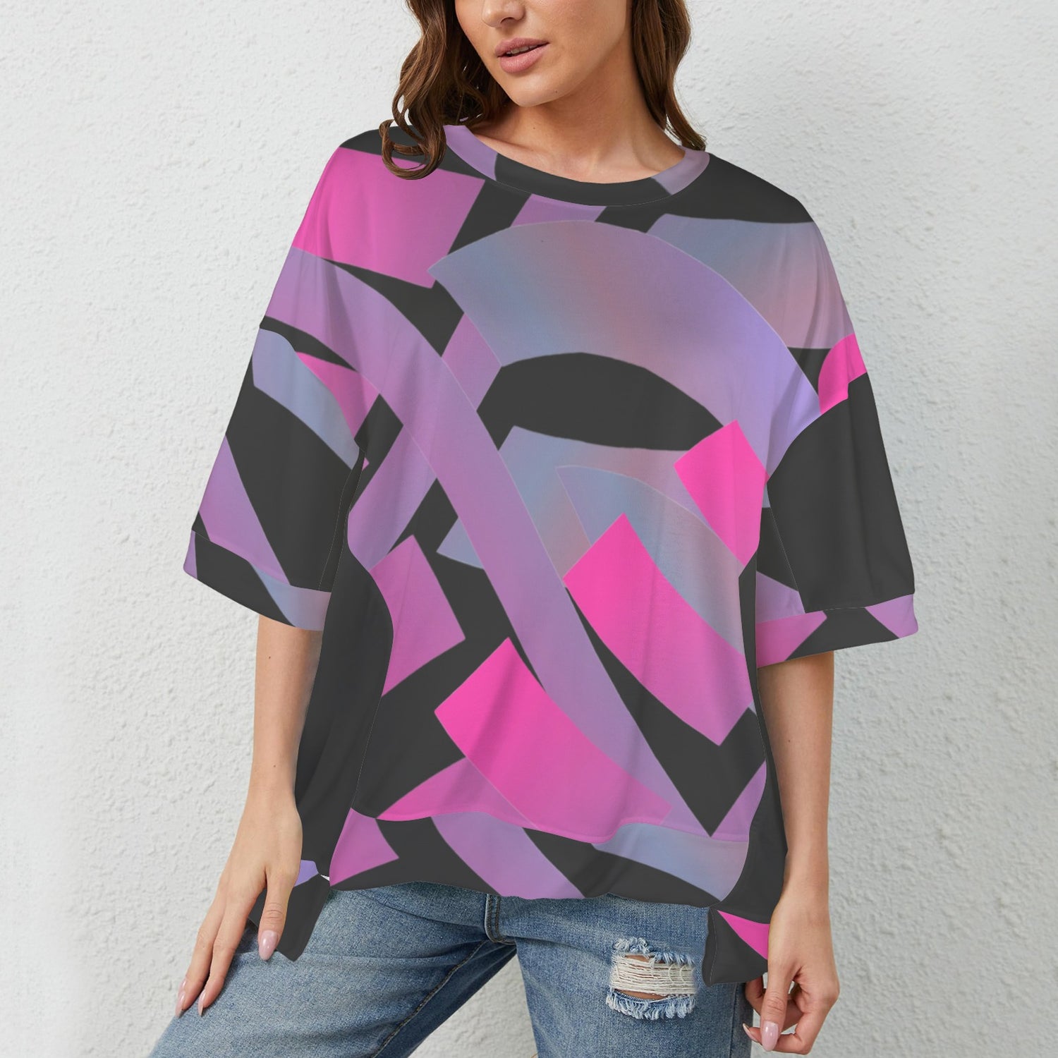 Let's Connect Hem T-Shirt Black