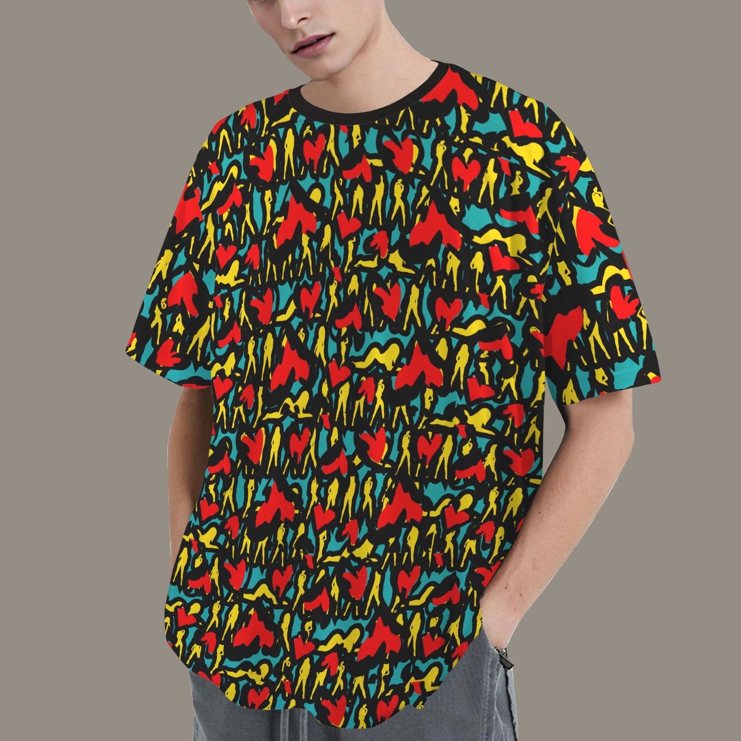 Mosquitoes Hearts Verde Acqua T-shirt - Caution Sleeve