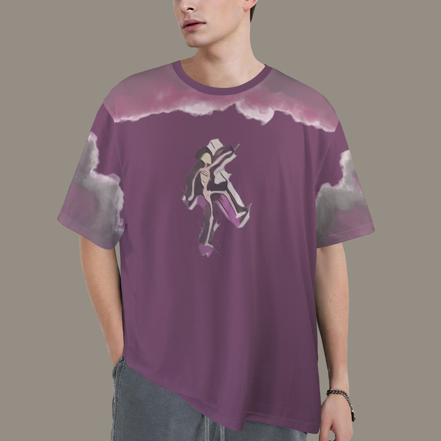 Humans Scare Me Jimmy Cloud T-Shirt Wine Skeleton Front