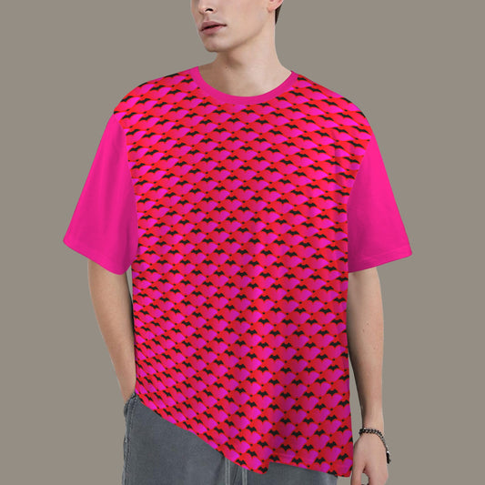SE SON ROSE T-SHIRT -MAGENTA PINK/RED MOUTHS SOLID MAGENTA BACK