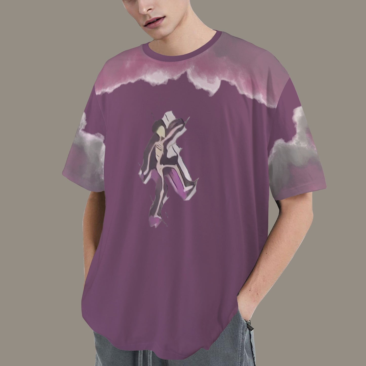 Humans Scare Me Jimmy Cloud T-Shirt Wine Skeleton Front