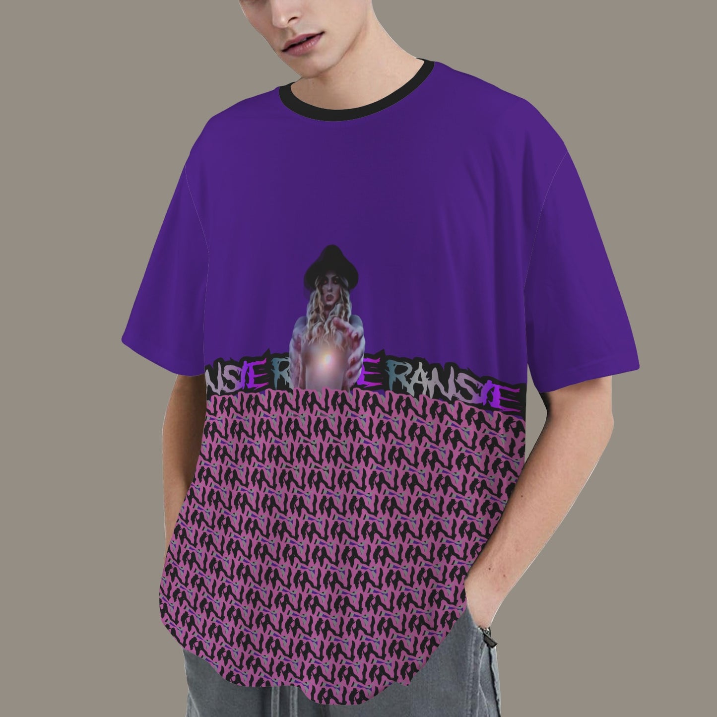 RANSIE IN NEVERLAND FIGURE GHOSTS WALL BLUE T-SHIRT