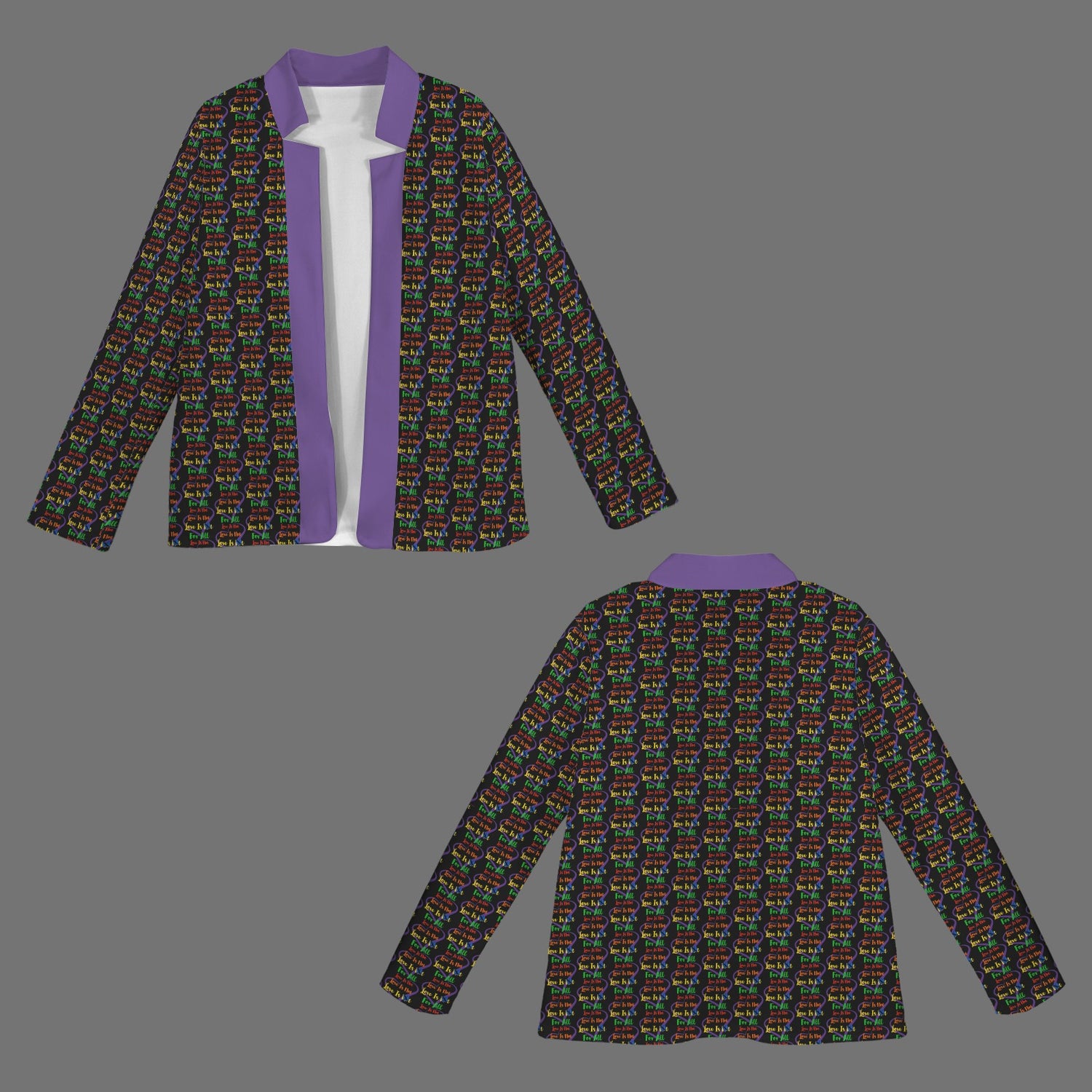 LINFA Little Hearts  Purple Black Jacket