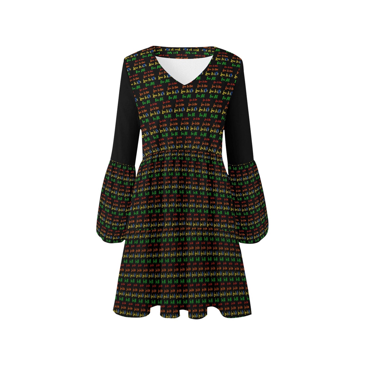 LINFA Little Hearts Boho Dress Black