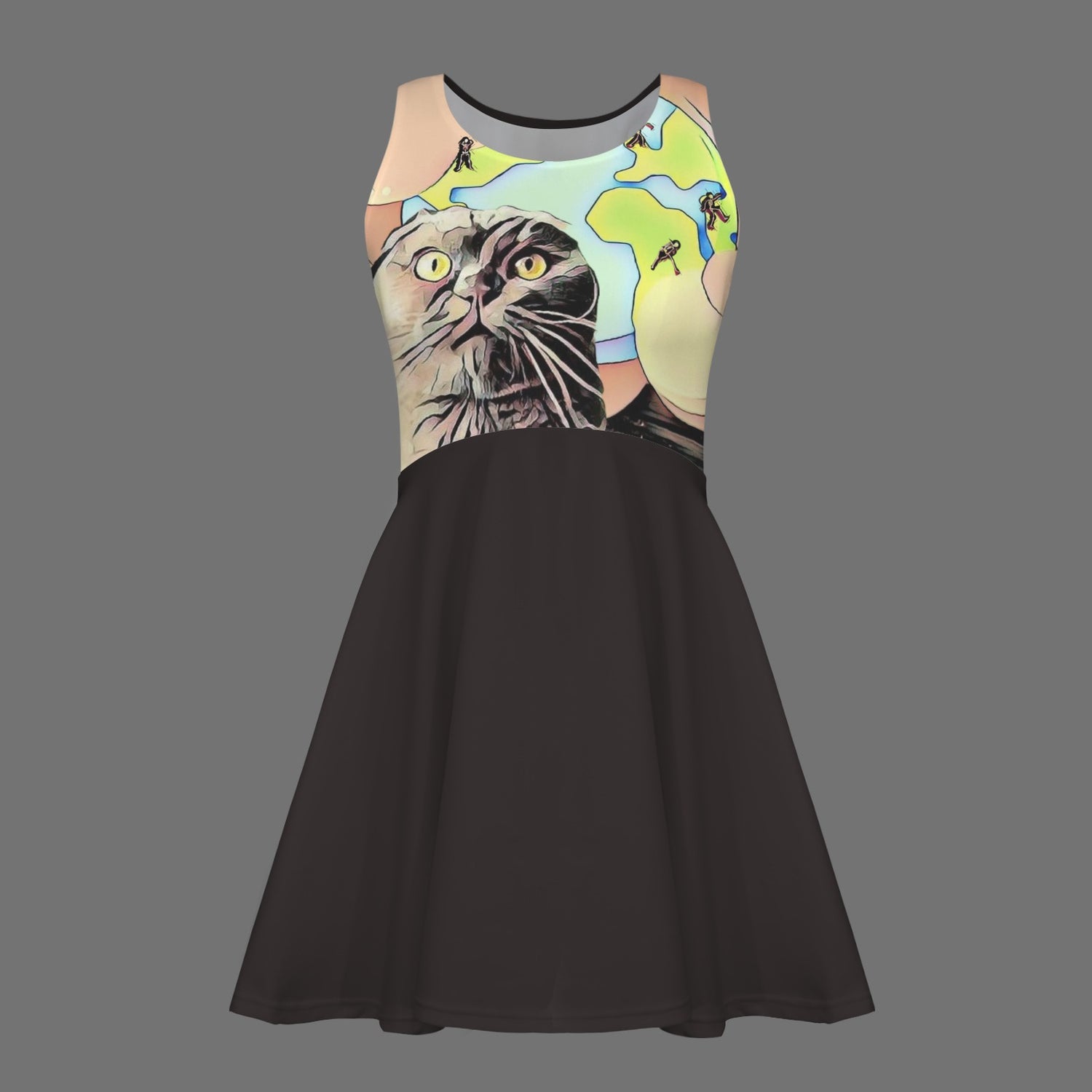 Humans Scared Me Tank Top dress Black