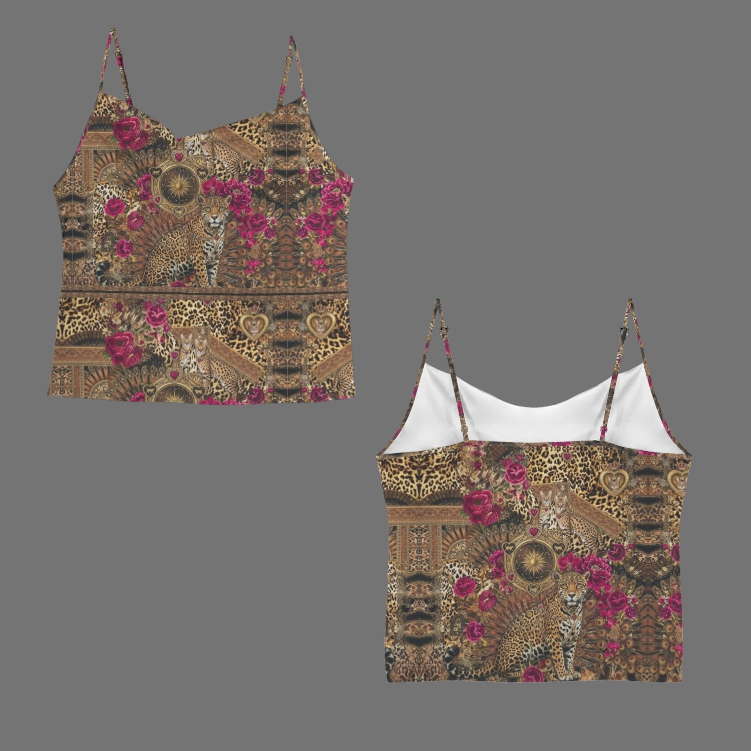 A Leopard Fantasy Silk Satin Cami Top