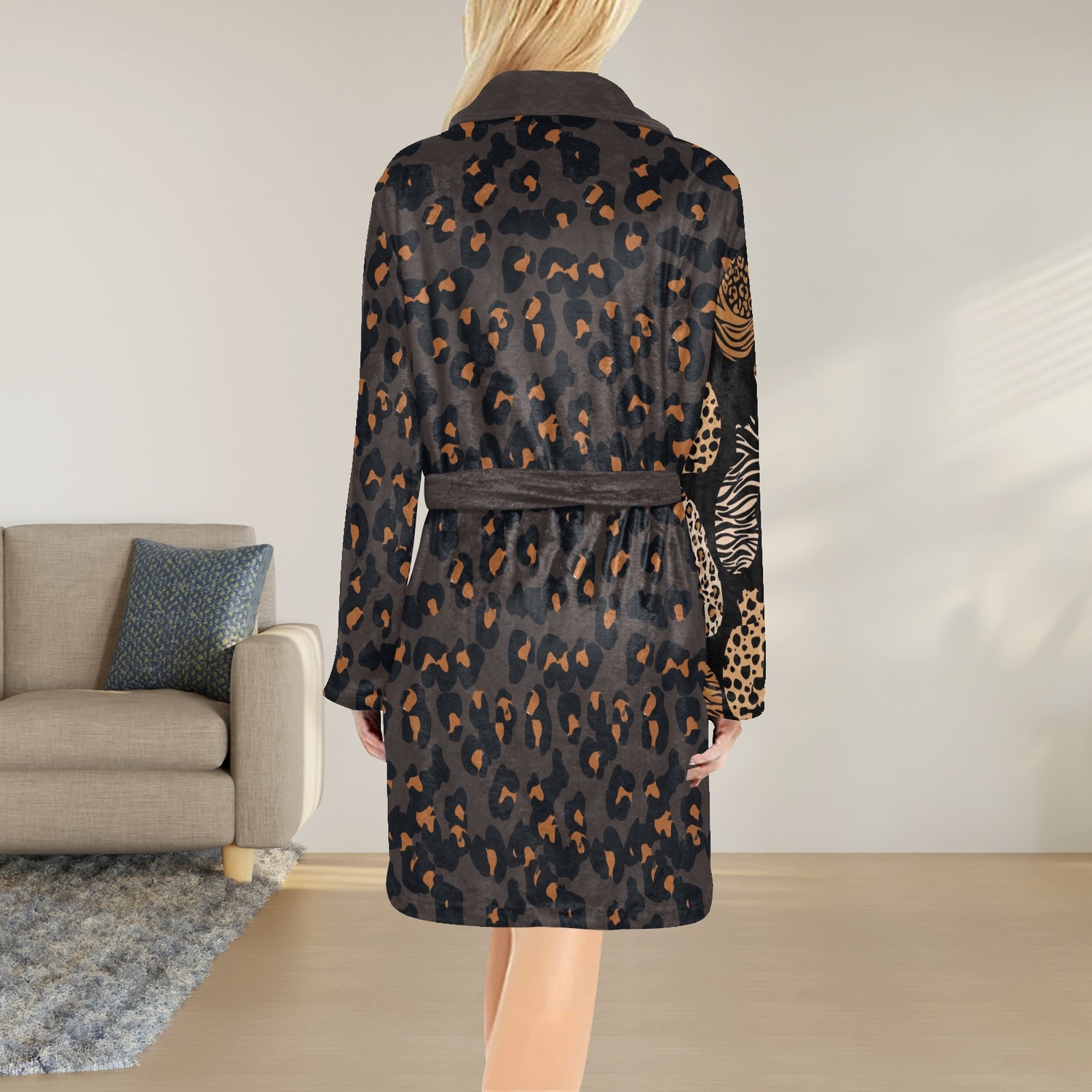 Night  Robe Cats Marrone Leopard