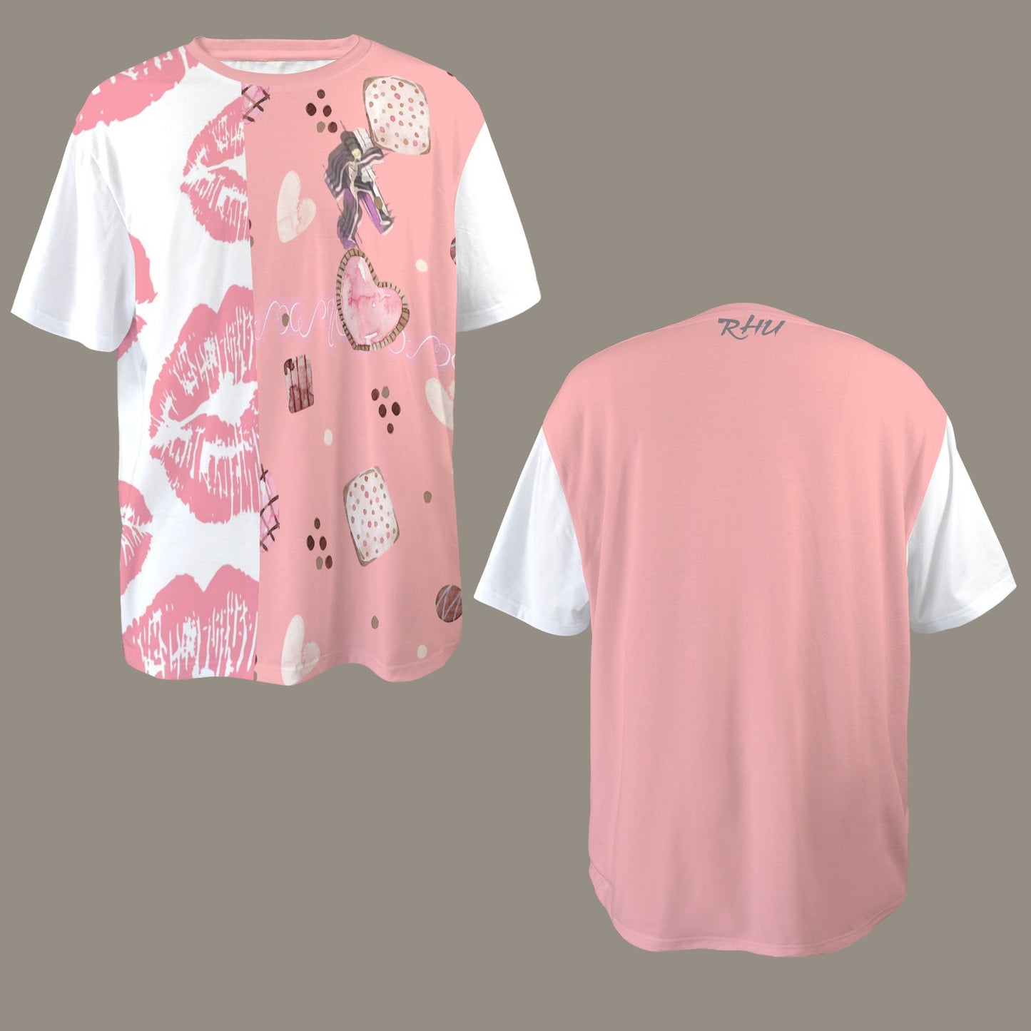 Hidden Name T-shirt Mouth Cookies Pink White