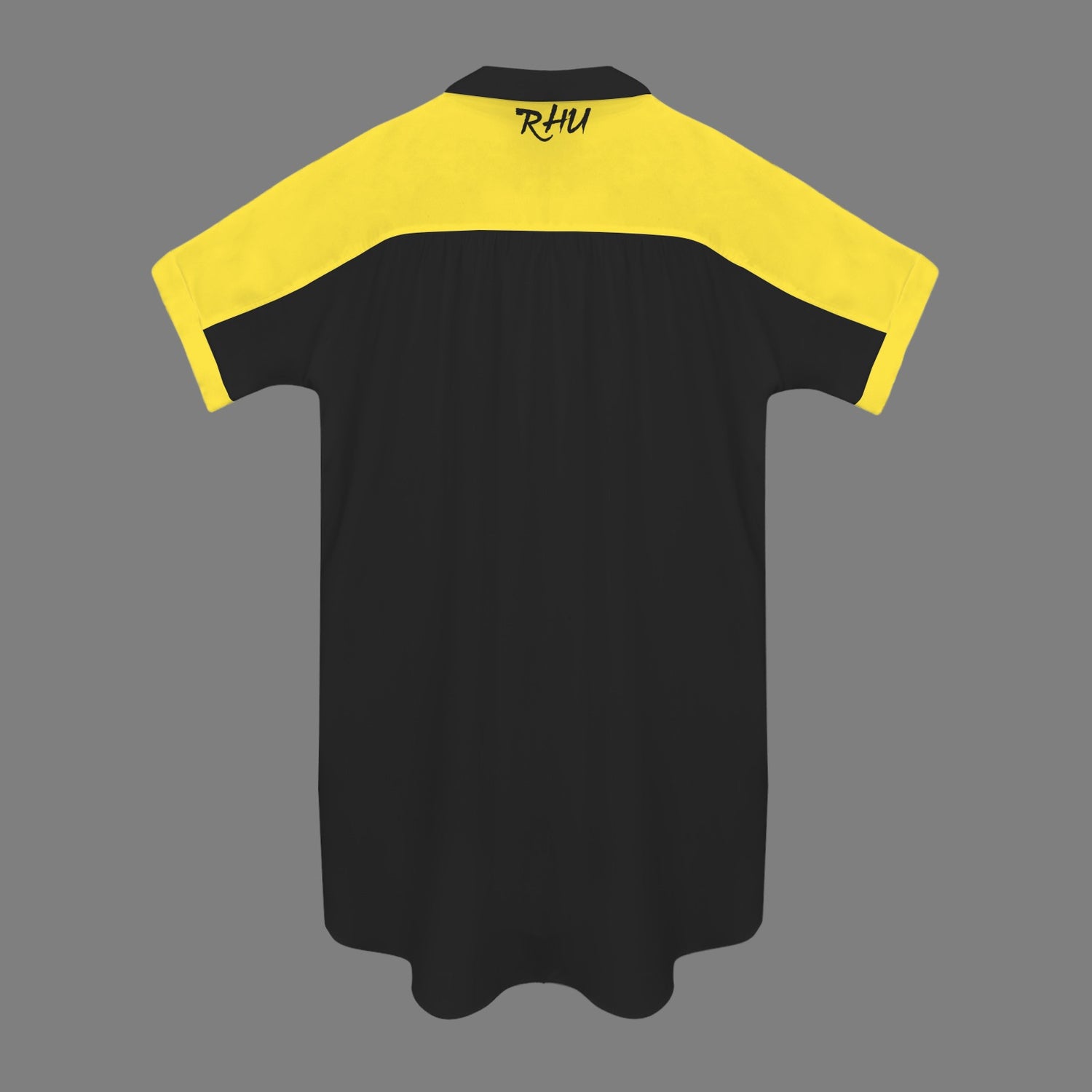 Caution T-Shirt Dress Yellow Black