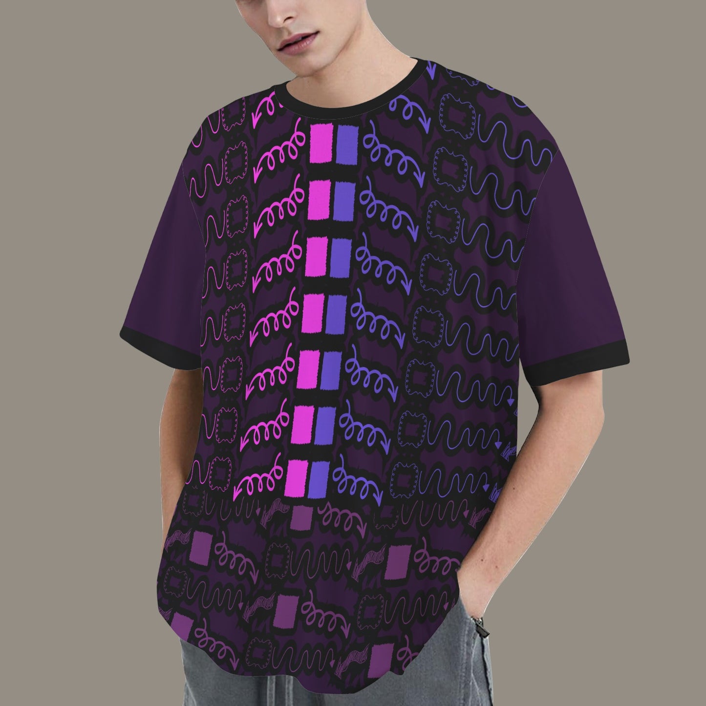 Hidden Name T-shirt Hot Pink Blue Purple