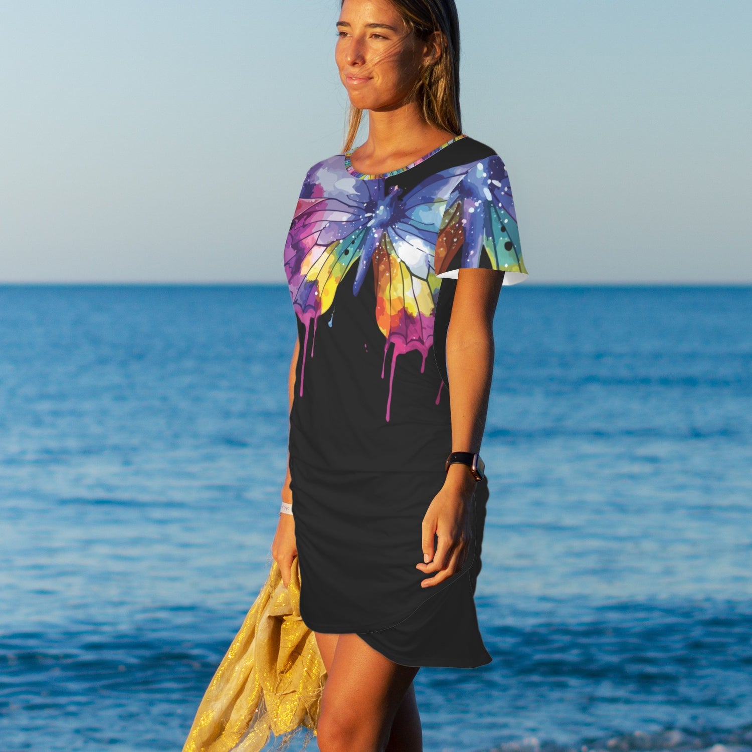 Butterfly Black Bodycon Dress