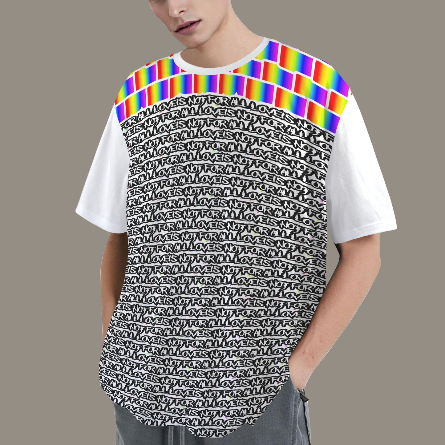 LINFA - T-SHIRT PEACE FLAG WHITE