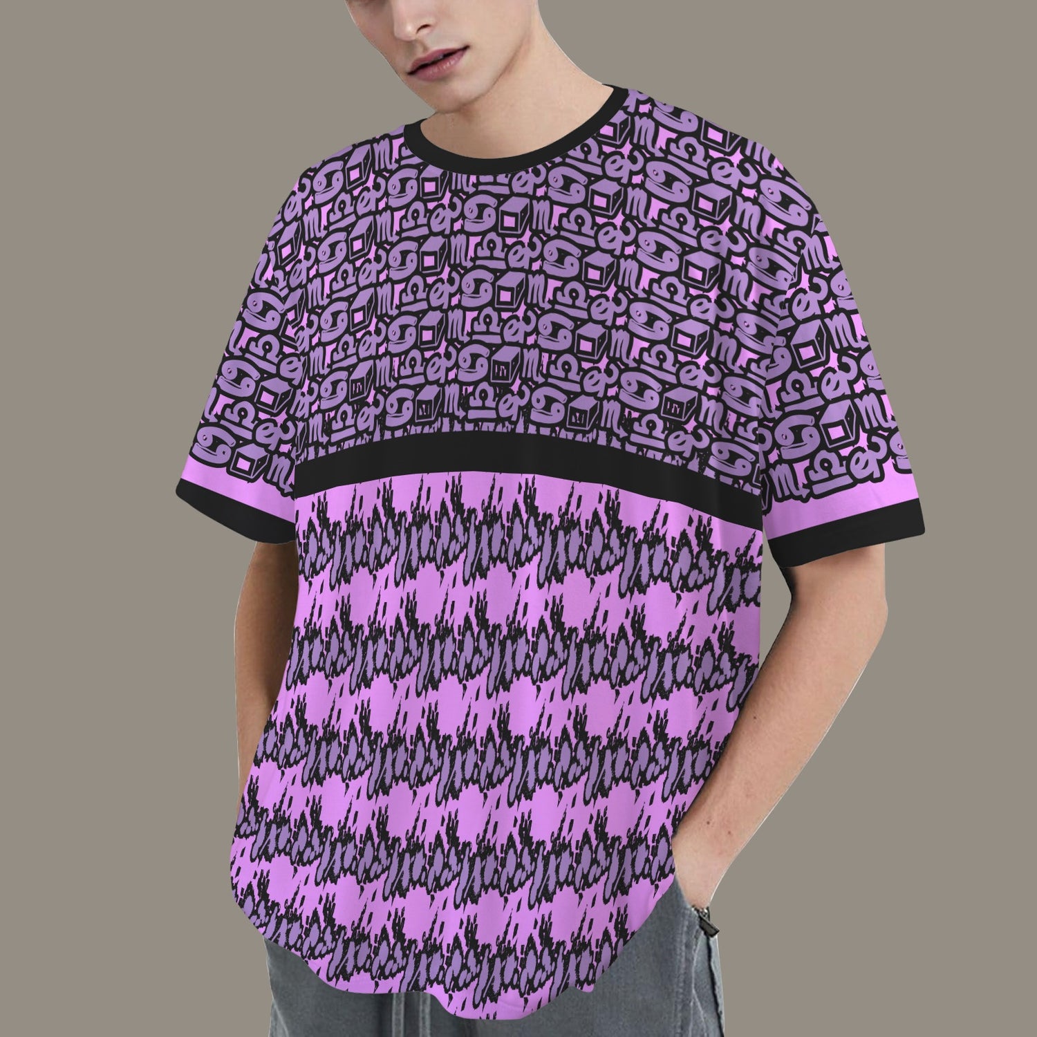 Hidden Name T-shirt Hot Hot Pink Lilac Black