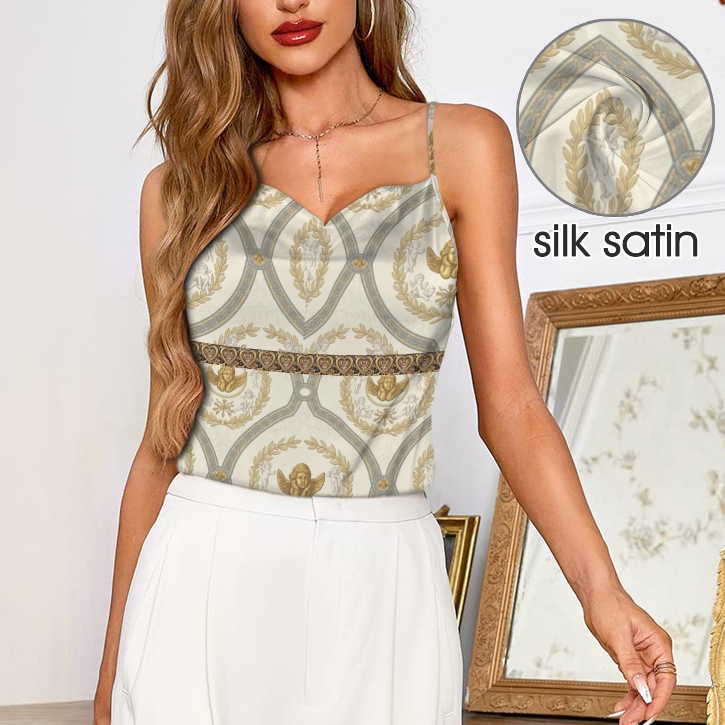 A Leopard Fantasy Silk Satin Cami Top