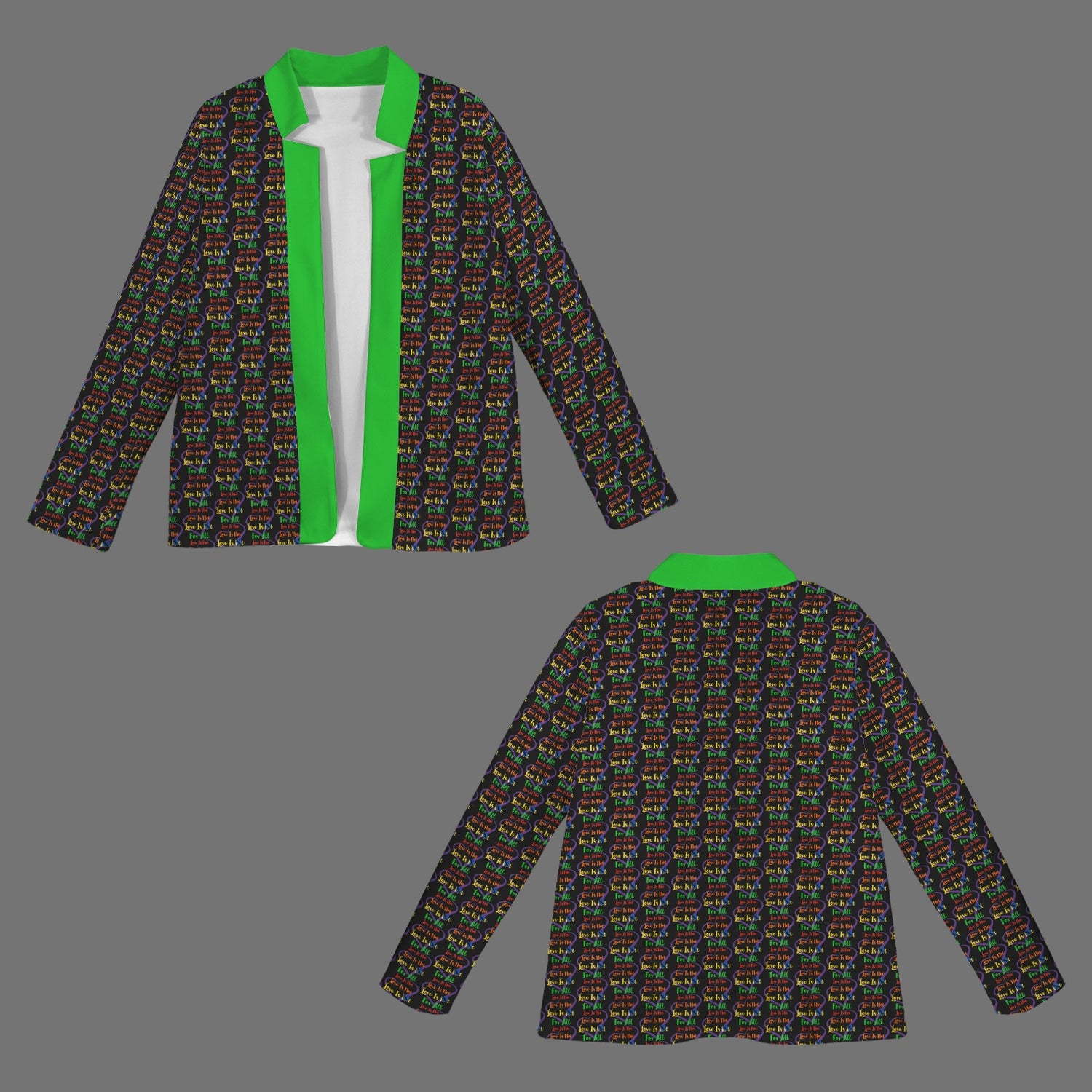 LINFA Little Hearts Green Black Jacket