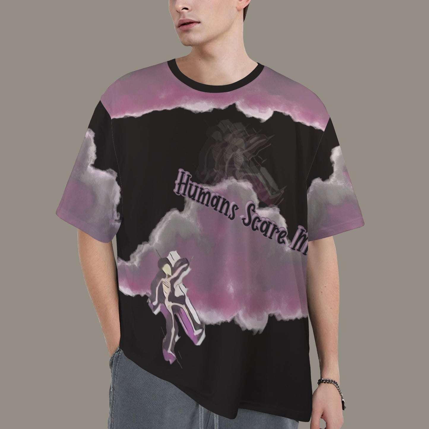 Humans Scare Me Jimmy Cloud T-Shirt Black