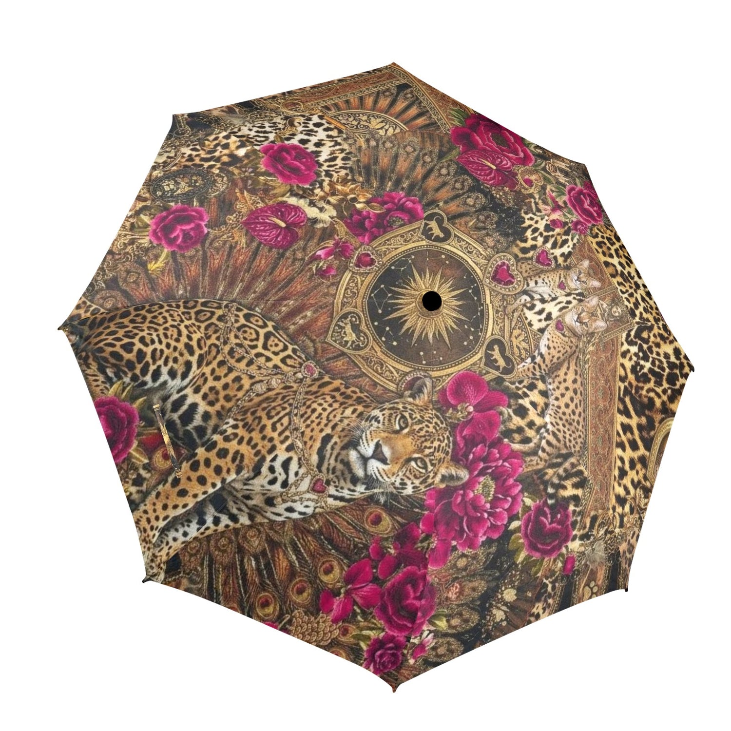 Leopard with Leo umbrella