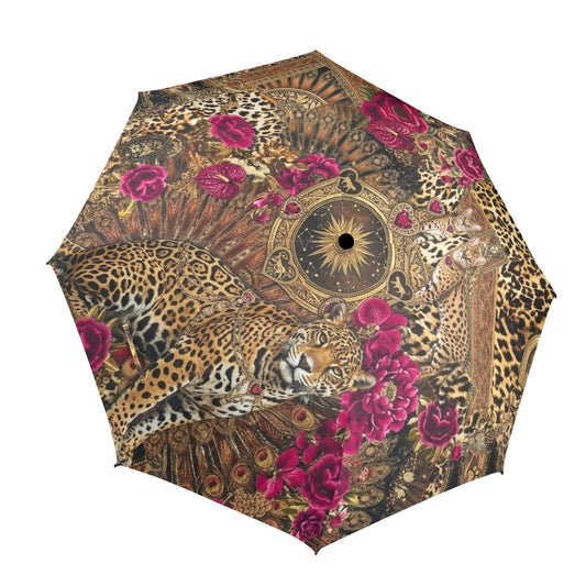 Leopard with Leo umbrella
