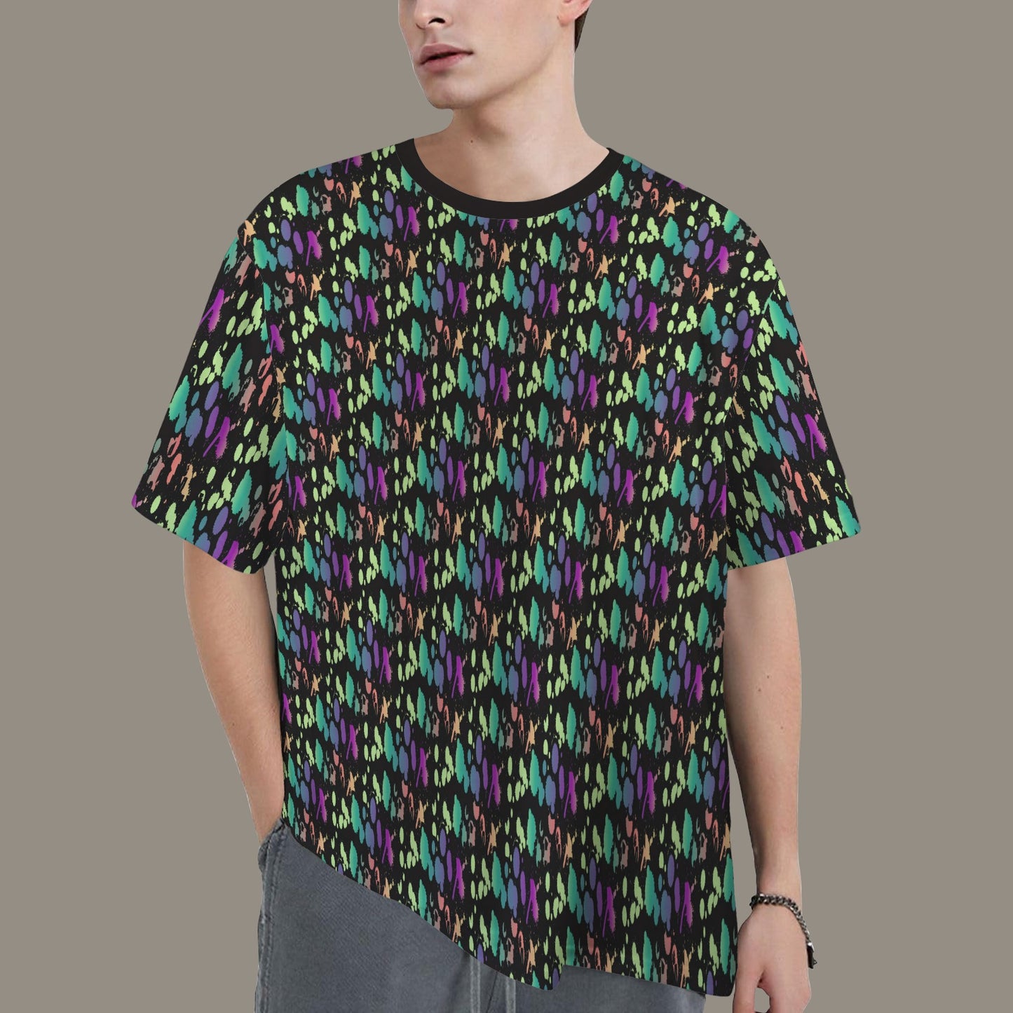 Hidden Name T-shirt Multicolor Green Multi Black Ransie