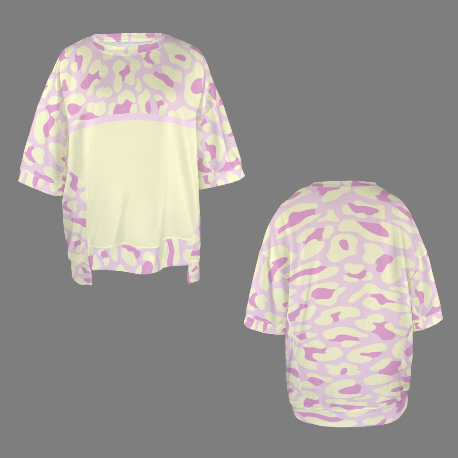 Maglia mamma Leopard Pink Pale Yellow
