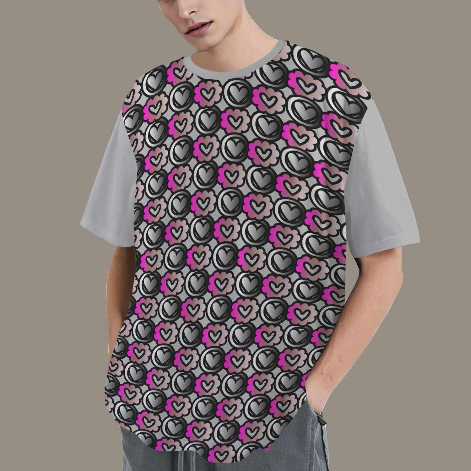 SE SON ROSE T-SHIRT GREY PINK