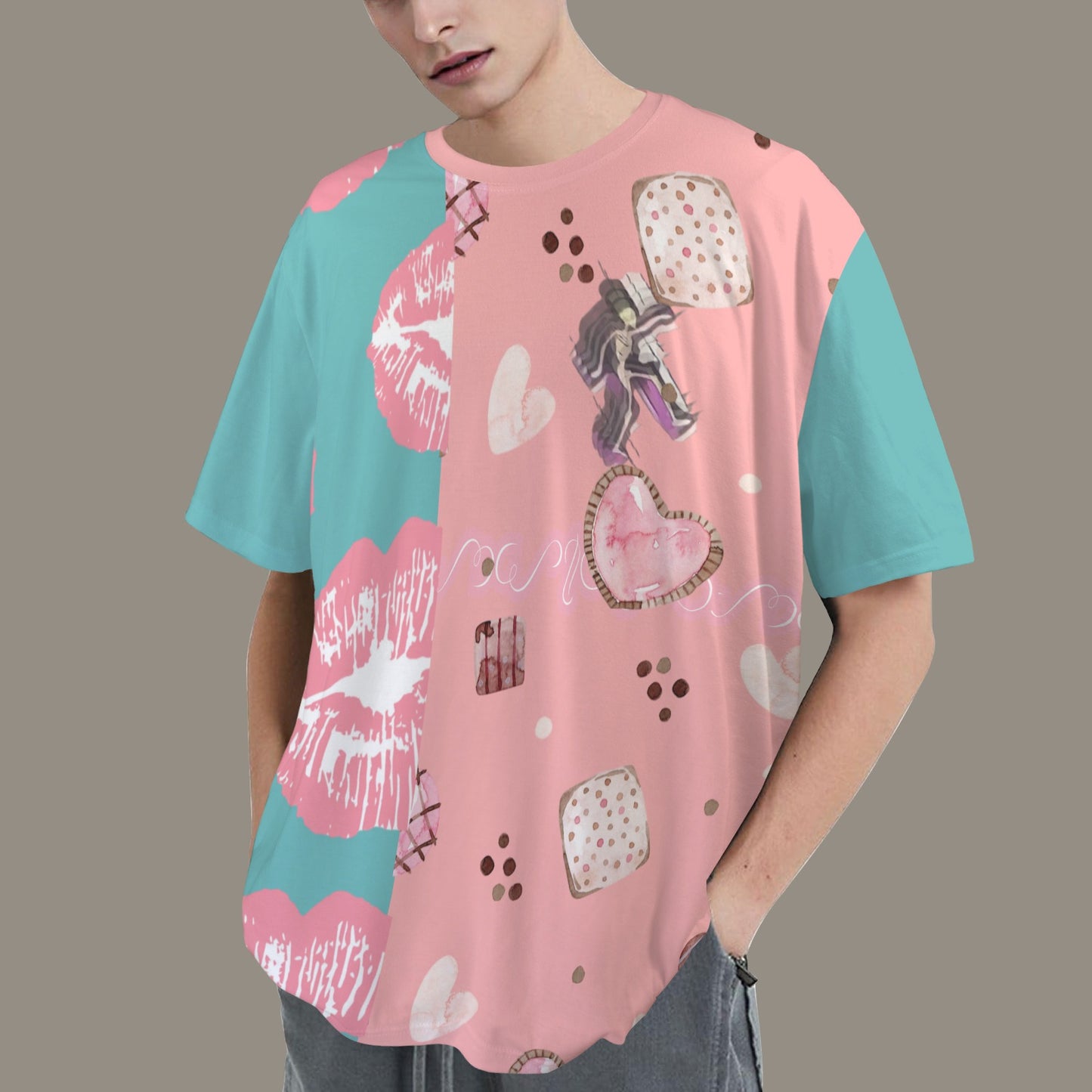 Hidden Name T-shirt Mouth Cookies Pink Torquoise