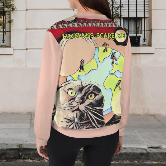 Humans Scare Me Lightweight Jacket Pink