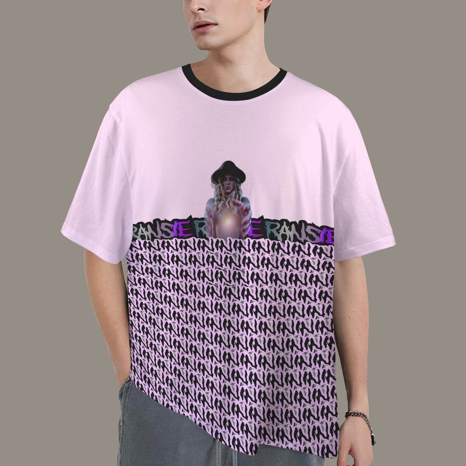 RANSIE IN NEVERLAND FIGURE GHOSTS WALL BLUE T-SHIRT