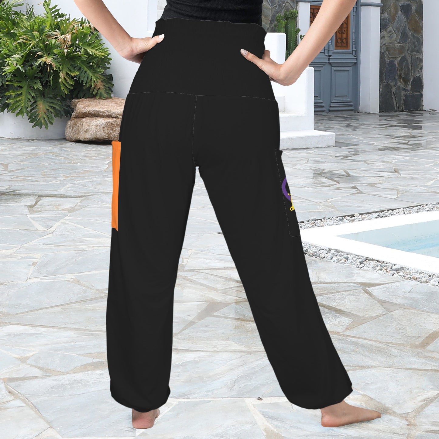 LINFA PANTS High Elastic Waist OrangePocket