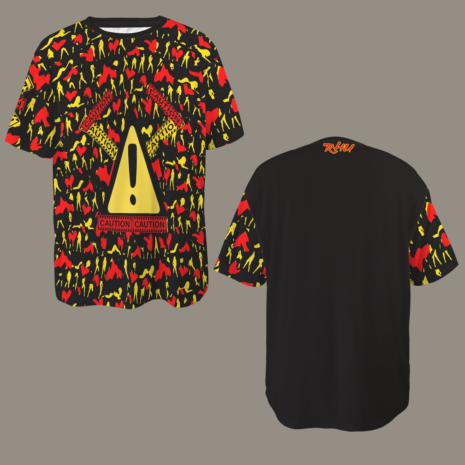 CAUTION Mosquitoes  HEARTS Black T-SHIRT