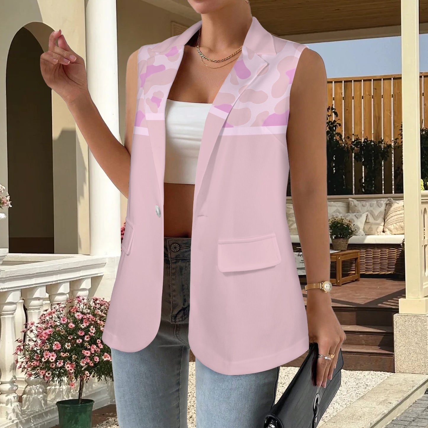 Gilet mamma Leopard Pale Pink