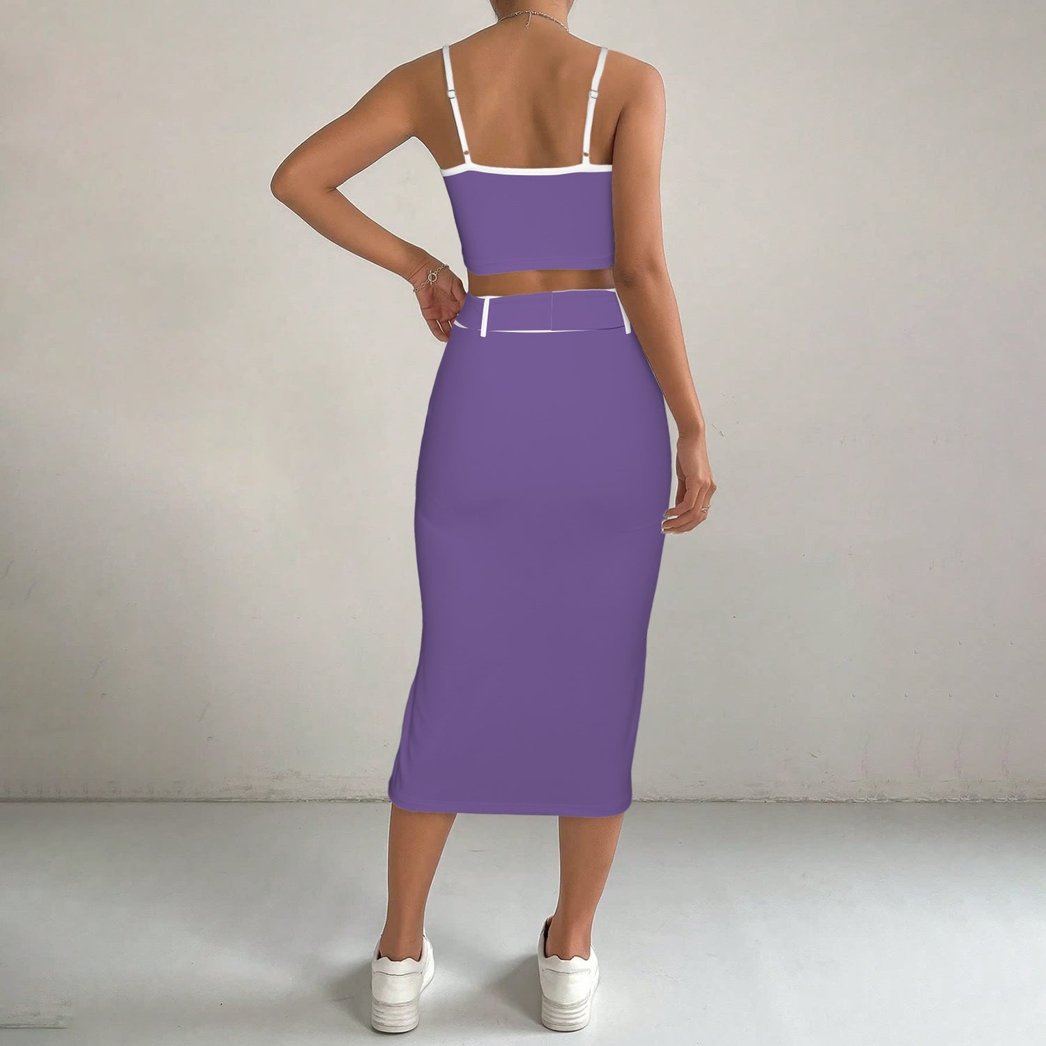 LINFA TOP SKIRT WHITE GREEN PURPLE