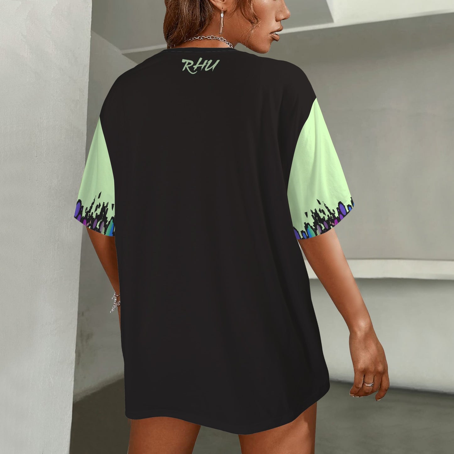 Hidden Name T-shirt Pale Green  Black Ransie